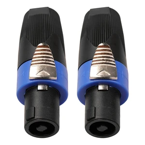 4-Pole 4-Pin NL4FC Audio & Video Connectors Twist Lock 4-Pin Speakon Female Jack Adapter with Ohm Plug Speaker Connector Cable