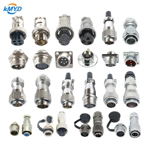 GX12/GX16 Industrial Aviation Connector Panel Mount Male Plug/Female Socket Brass Contact For Power Supply And Electrical Wiring