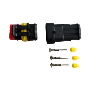 1.5 Series Automotive Connector IP67 Rated Tin-Plated Copper Contacts 3P Male/Female Nylon Housing Car Electronics Model