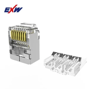 EXW Mini Plug Cat6 Cat5 Rg45 Metal 8 Pin Price Ethernet Rj45 Connector