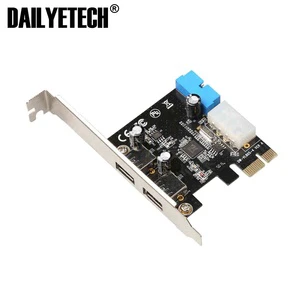PCI-E USB 3.0 Express Card Adapter 2 Ports 1 USB 3.0 20pin Connector with 4-pin SATA Power Connector Splitter Cable