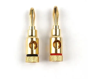 High Quality Banana Connectors 24K Gold Plated Banana Plug 4mm for HiFi Speaker Cable Binding Post Audio Plug