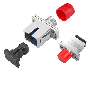 FC-SC Telecom Grade Metal Fiber Optic Adapter Flange Single Mode Coupler Fiber Optic Connector Communication Cables Product