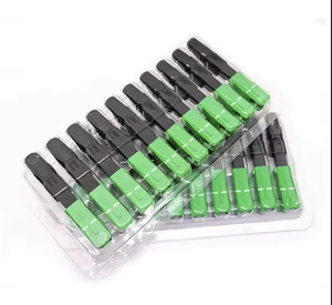 100PCS SC APC Fiber Optic Fast Connector Single Mode Fiber Optic Adapter FTTH Fiber Quick Connector Field Assembly