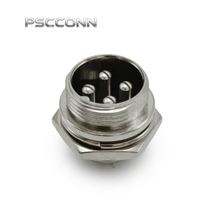 PSCCONN GX12 Circular Threaded Aviation Connector 2 3 4 5 6 7 Pin Double-Flat Keyed Male Receptacle For Industrial Automation