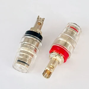 Length 51.5mm Banana Connector M4 Thread Medium Amplifier Speaker Spade Banana Plug Socket Connector Terminal Binding Post
