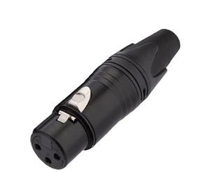 YIVO Hi-end Audio Video 3-Pin XLR Jack Adapter Female/Male Socket Plug Black Shell Brass Plated Gold Rhodium 25A Copper OEM