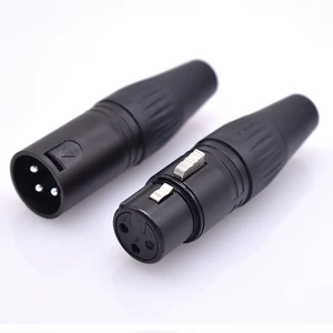 High-End Gold-Plated Copper & Nylon XLR 3-Pin Connectors for Professional Audio and Video Equipment