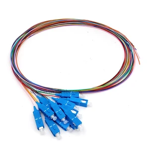 DAMU Customized 12 Color SC UPC Fiber Optic Pigtail FTTH 0.9mm Single Mode OM1 OM2 OM3 G652D/G657A1/A2 Custom Length for