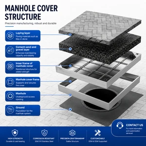 Hot-dip Stainless Steel Galvanized Steel Recessed Manhole Cover New Arrival Supply Heavy Quality Customized Size
