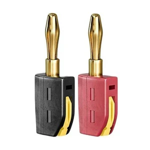 4mm Banana Plug Quick Wire Connector No Solder Golden Plated Copper Banana Connectors Plugs