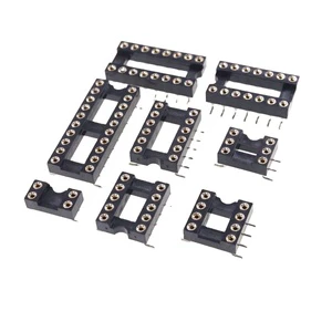 Dual Row Spring-Load Contact Clip Surface Mount PCB Machined Receptacle 2.54mm Pitch SMD IC Socket
