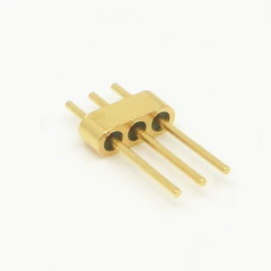 3 Pins Multi-pin Header RF Gold Plated Glass to Metal Seal Hermetic Feedthrough Connector