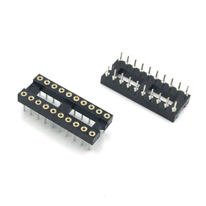 DEYCONN 2.54PH 3.0H 20P Straight DIP Round Hole PPS IC Socket Connector Accessories for Electronic & Industrial PCB Applications