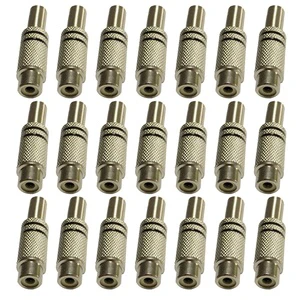 RCA Connector Plug Conwork RCA Female Plug Screws Audio Video In-Line Jack Adapter Gold Plated Solder Type