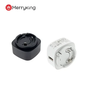 Mini Size 5V 1A 2A 2.4A Interchangeable EU US UK AU Plugs USB DC Output Plug In Charger With For FCC CE PSE KC Certificates