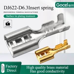 6.3 Plug Spring 250 In-line Crimp Terminal Block DJ622-6.3 Tin Plated Brass Terminal