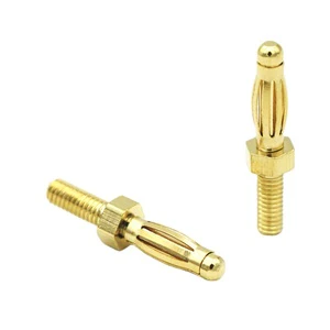 2.5mm Banana Plug 18.5mm Gold-plated Male Tail Thread M2.5 Electronic Component Connector