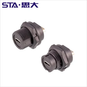 MICRO USB Waterproof Plastic Port Panel Mount PCB Back Mount Female Receptacle USB Connector for Outdoor Equipment