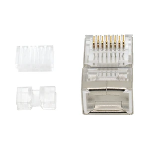 High-Performance Cat6A STP RJ45 8P8C Brass Nickel Plating Shielded Plug Ethernet Connectors Phosphor Bronze Contacts 1.05mm