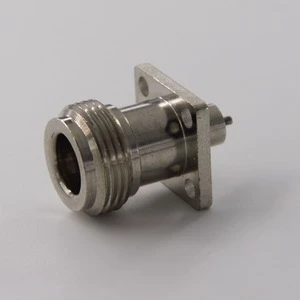 Low PIM N Female 16/18mm Rectangle Flange Rf Coaxial Connector With Extended 2.5mm Post Pin