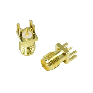 6GHz SMA / RP SMA Female Jack Straight Connector, Gold Plated PCB Board Edge SMD RF Coaxial Adapter for Antenna