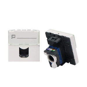 French Type 45*45mm STP UTP Telecom Parts Toolless Cat6 Cat6A Keystone Jack Adapter RJ45 Connector Module Connector Accessories
