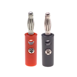 Hot Selling Solderless Audio Amplifier Plug with 4mm Banana Screw Lantern Head Color-Coded Nickel Terminals Made of Brass