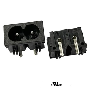 Iec 60320 C8 Power Ac Inlet Connector Two Pin Industrial Socket Plug Ac Power Inlet Socket Outlet