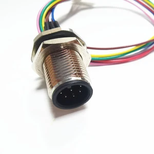 Custom Quality Assured Automotive Waterproof IP67 IP68 M12 A-code panel mount connector 4pin 5pin 8pin wire harness