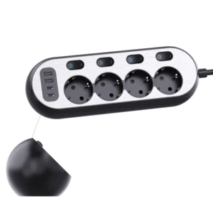 New Desktop Power Socket Extension Strip 4 Outlets With 2 USB 2 C 16A Electrical Plug EU Standards 4 Switches Creative Socket