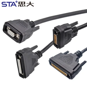 D-SUB Waterproof Connector DB9 DB15 9pin 15pin 25pin 37Pin Shielded Male Female Plug Overmolded Cable PVC 1M 2M