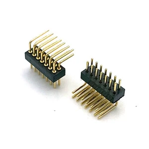 DEYCONN 90-Degree Double-Row Gold-Plated Pin Header 1.27mm H1.9mm Hole Electronic Needle Seat Connector Accessories for PCB