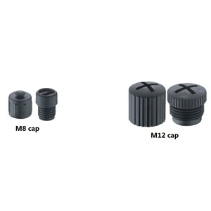 M8 M12 Black PC/ABS Protecting Cap IP68 (256 Hours Under 1m) Connector Accessories for Male Female Connectors