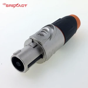 4Pin Female Speakon Connector Brass Contacts Metal Housing 40A