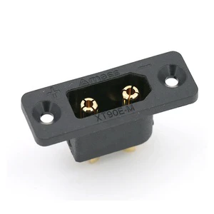 Amass Black XT90E-M Panel Mount Connectors Battery Plug Gold-plated Male XT90E Connector DIY Parts for RC Aircraft Drone