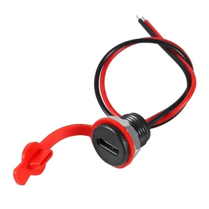 Type-C Female Chassis 2Pin Type-C Female Socket Connector Waterproof Jack Female Charging Port 3A USB-C Charger Plug Socket