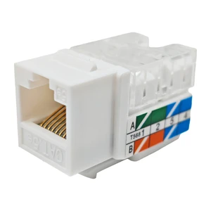 White 8P8C Outlet RJ45 Ethernet Connector Cat5e Cat6 Cat6a Coupler Keystone Jack for Network Cabling System