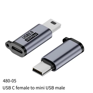 JILIAN Mini 12W DC Flash Charging Type-C Female Adapter 8-Pin Connector for Laptop Mobile Phone Camera OTP Protection Aluminum