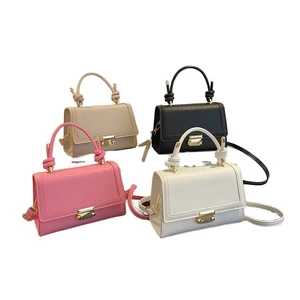 Wholesale Custom Logo Multi Color Croc Print Mini Handbag Knotted Handle Metal Turn Lock Detachable Strap Crossbody Bag
