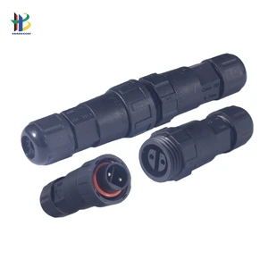 Compact Cable to Cable Waterproof Connector IP67 10A LED Wall Washer Plant Lights M16 Field Assembly Connector