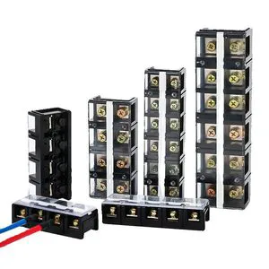 DIRUIDQ TC-603 50A 600V Brass Bolt Connection Barrier Terminal Block >30 AWG Conductor 2-5 Poles for Industrial Applications