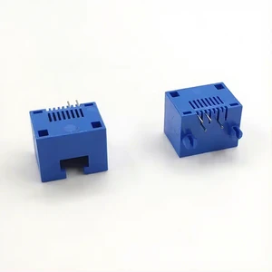 JINDA 8p4c Rj45MINI56 Pcb Mount Shielded Female Ethernet Jack Without Light Nylon Housing RJ45 Connector with Brass TIN-Plating