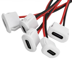 TYPE-C2P Glue Injection Oval Charging Port USB Connector for Electric Vehicle and Car