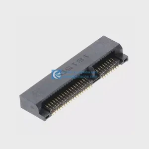 2041119-2 52 Position Female Card Edge Pci Express Mini Card Gold 20411192 0.80mm Pitch Black Edgeboard Connector