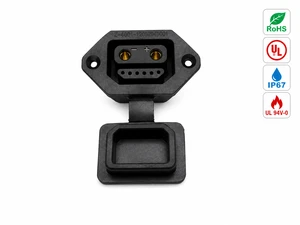 UL Certified RoHS Compliant 40A 2+6 Pin Female Battery Socket | IP67 Waterproof UL 94V-0 Power Connector for LEV & E-Mobility