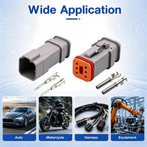 DT04-6P-E008/DT06-6S-E008 6 Pin Deutsch DT Series Connector Waterproof High Back Cover Socket For Engineering Vehicle