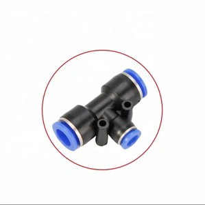 CHDLT PEG Series T Type Tube Quick Connect One Touch Pneumatic 3 Way Air Connector Air Fitting Part