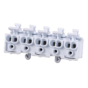 BELEKS 5-Pole Spring Loaded Terminal Blocks Quick Connect Wire Connectors with Secure Fixed Snaps