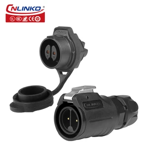 Cnlinko LP-16 2 Pin IP68 Plastic Wiring Screw Circular M16 Waterproof Aviation Plug Connector Pole Locking Screw Type Connectors
